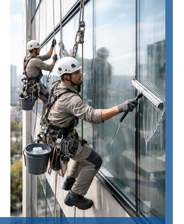 Мойка окон альпинистами в Черняховске от 4716 р. | ВЫСОТНИК-Чрх