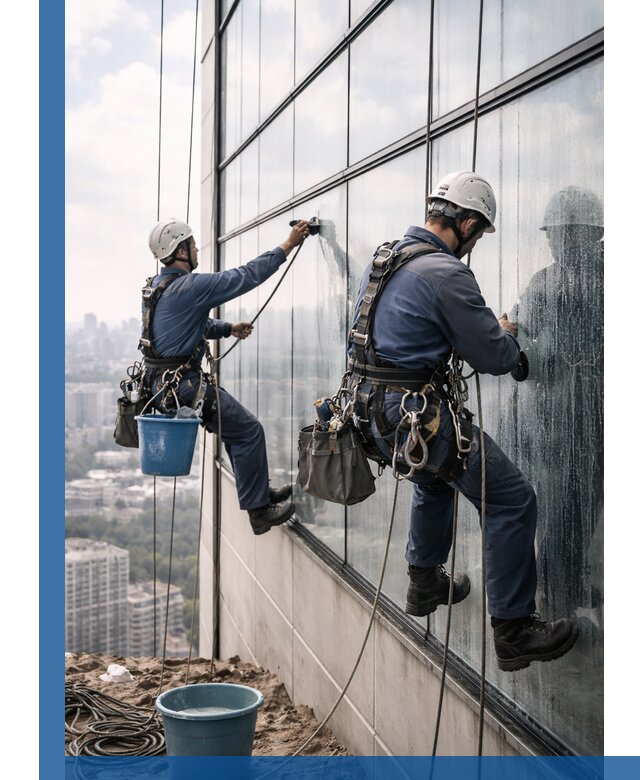 Профессиональная мойка фасадных окон альпинистами в Черняховске