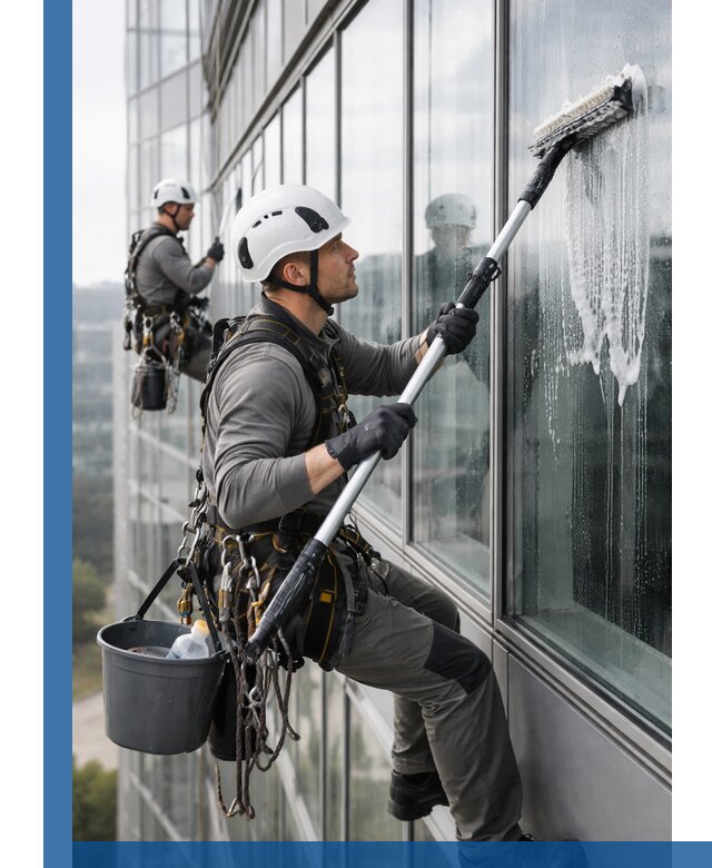 Высотная мойка сплошного остекления с выездом в Черняховске