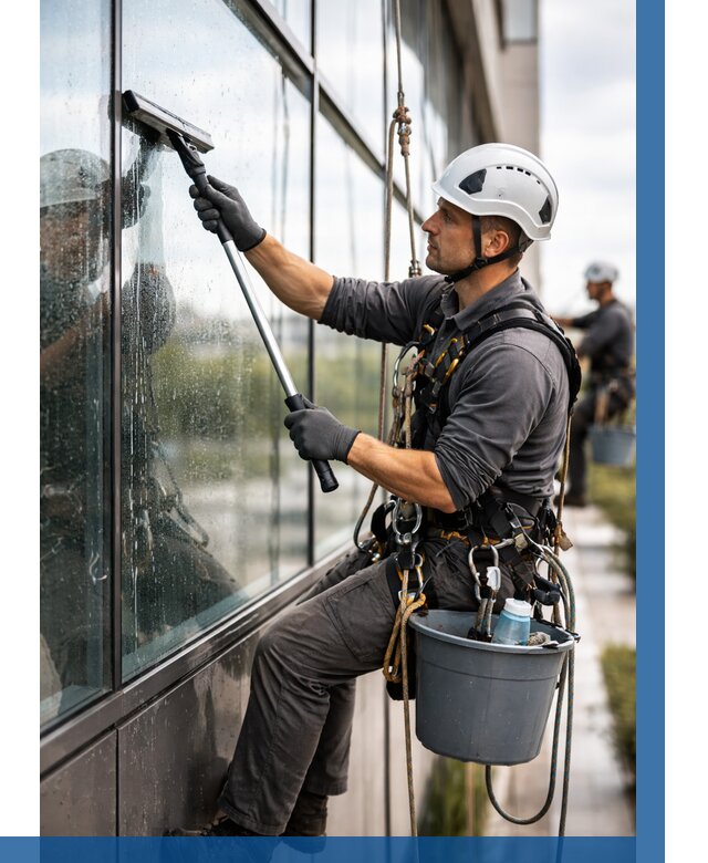 Мойка стеклянных фасадов в Черняховске от 210 р. | ВЫСОТНИК-Чрх