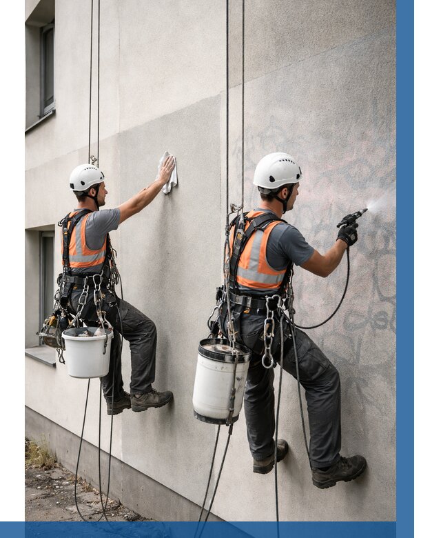 Антиграффити покрытие фасада в Черняховске от 629 р. | ВЫСОТНИК-Чрх