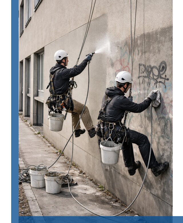 Антиграффити покрытие фасада с защитой от надписей в Черняховске