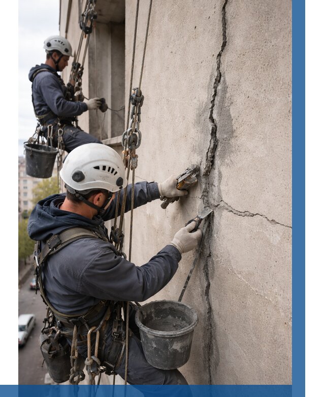 Заделка трещин на фасаде в Черняховске от 943 р. | ВЫСОТНИК-Чрх