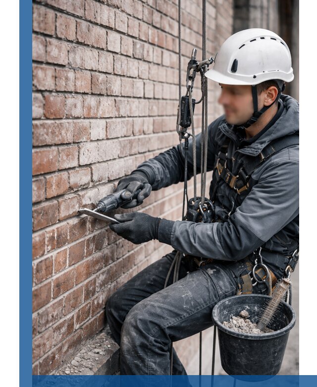 Расшивка кирпичных швов фасадов и стен, ремонт в Черняховске