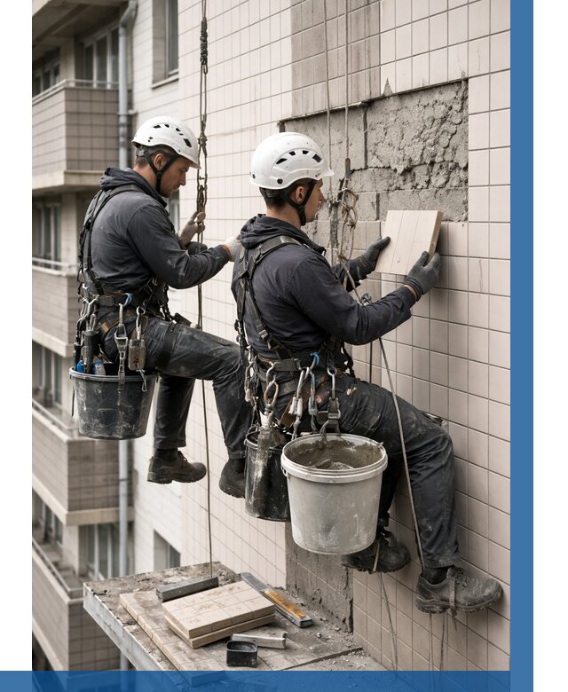 Ремонт облицовки фасада плиткой в Черняховске от 1886 р. | ВЫСОТНИК-Чрх