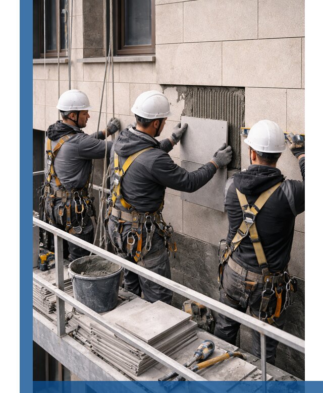 Ремонт облицовки фасада плиткой в Черняховске с гарантией