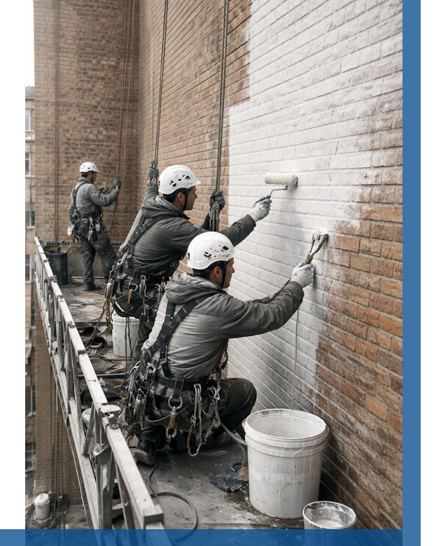 Покраска кирпичного фасада в Черняховске от 367 р. | ВЫСОТНИК-Чрх