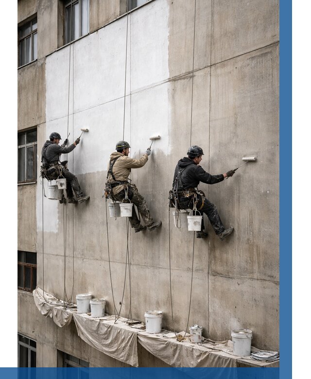 Покраска бетонного фасада в Черняховске от 367 р за м2 | ВЫСОТНИК-Чрх