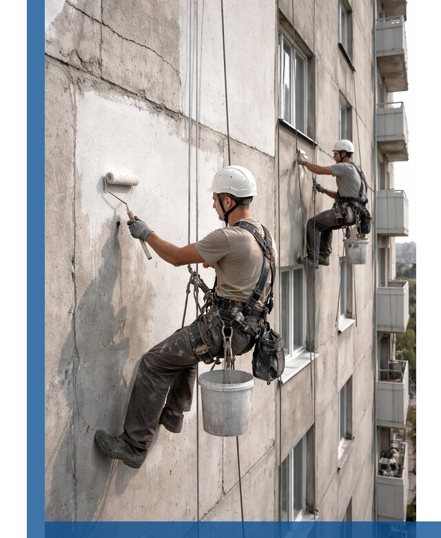 Покраска бетонного фасада в Черняховске для жилых и промышленных объектов