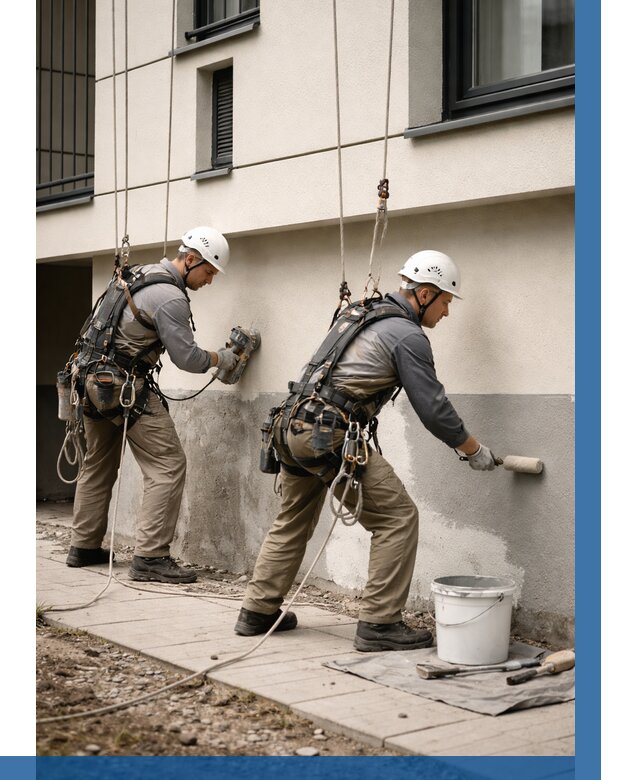 Окраска цоколя здания в Черняховске от 472 р. под ключ | ВЫСОТНИК-Чрх