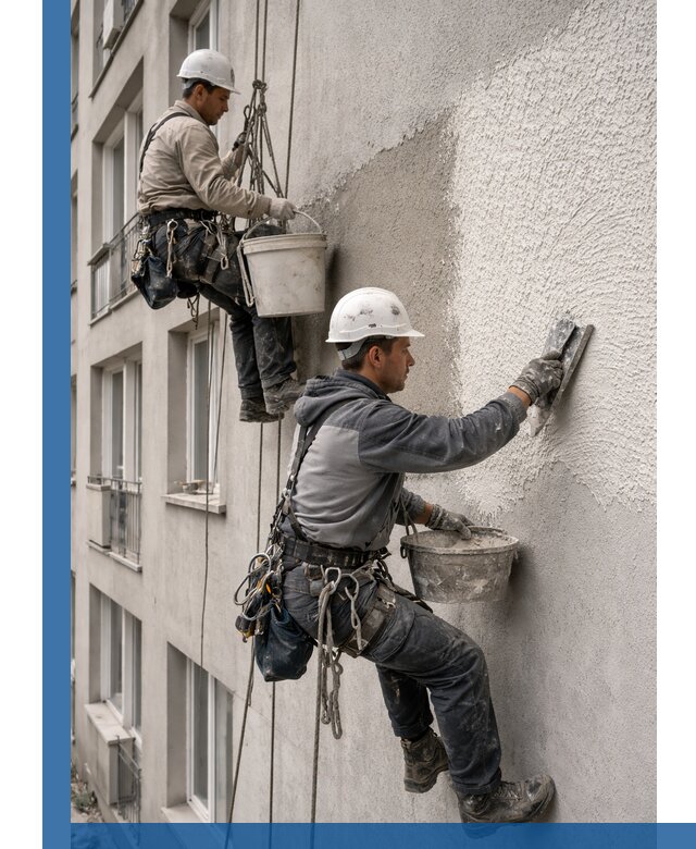 Нанесение декоративной штукатурки короед на фасад в Черняховске