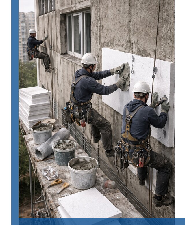 Утепление фасада пенополистиролом в Черняховске под ключ