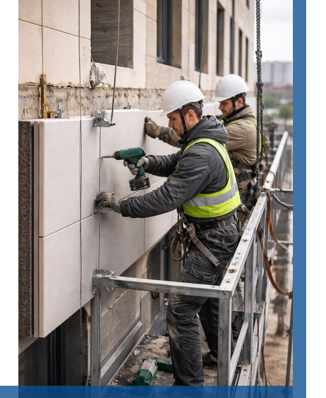 Монтаж фасадных термопанелей в Черняховске от 1572 р. | ВЫСОТНИК-Чрх