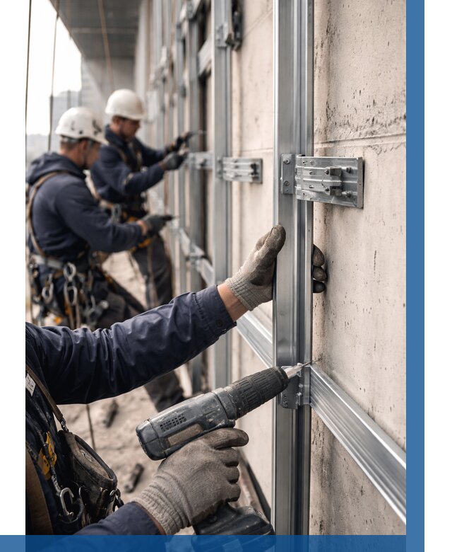 Монтаж подсистемы вентфасада в Черняховске от 891 р. | ВЫСОТНИК-Чрх