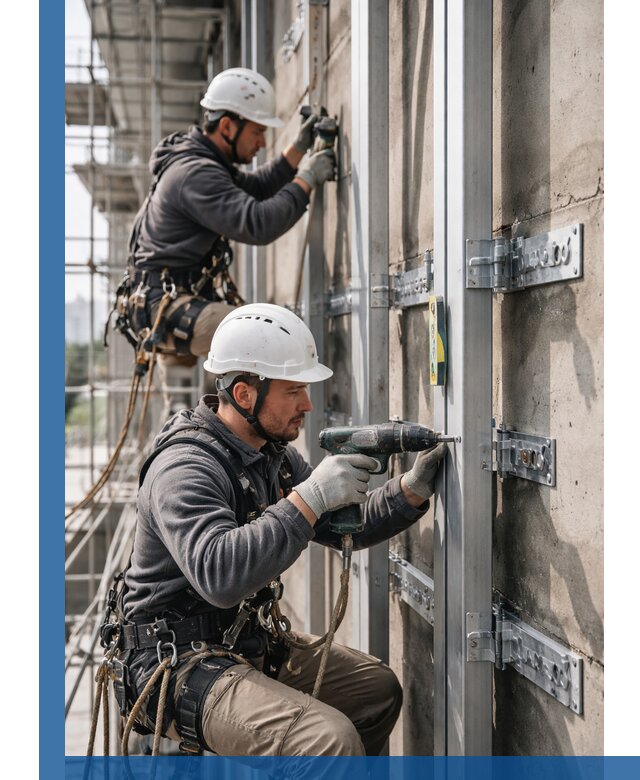 Монтаж и крепление подсистемы вентфасада в Черняховске