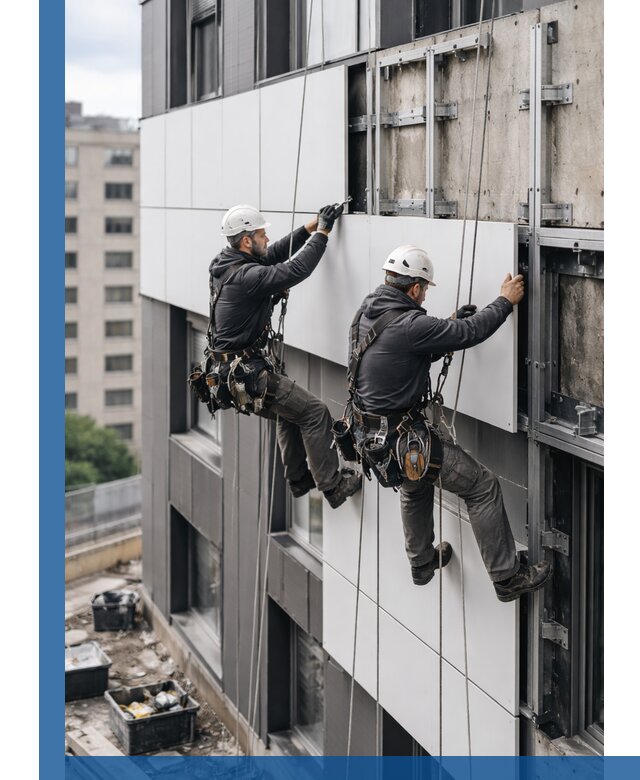 Монтаж композитных панелей фасада в Черняховске под ключ