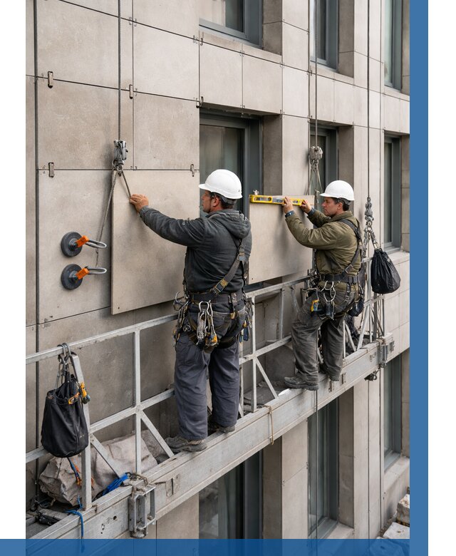 Монтаж керамогранита на фасад в Черняховске от 2620 р. | ВЫСОТНИК-Чрх