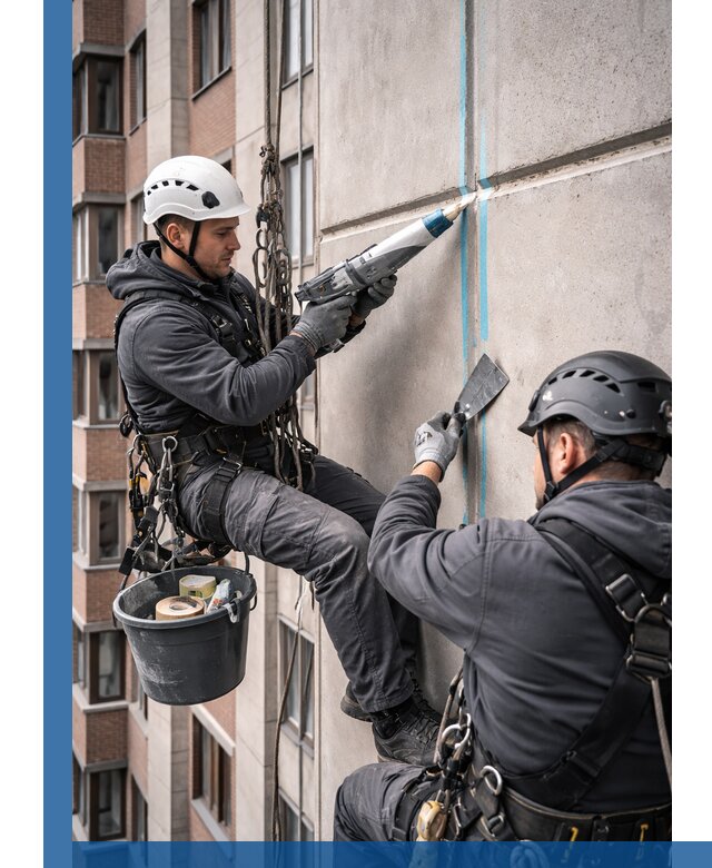 Вторичная герметизация швов фасада и кровли в Черняховске