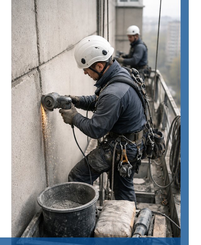 Штробление межпанельных швов в Черняховске от 1258 р. | ВЫСОТНИК-Чрх