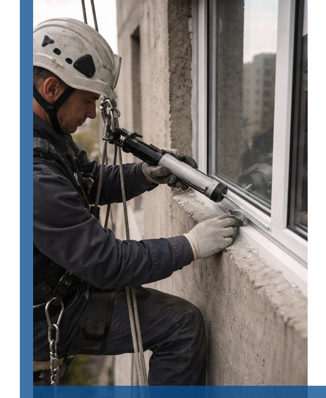 Герметизация оконных швов снаружи в Черняховске профессионально