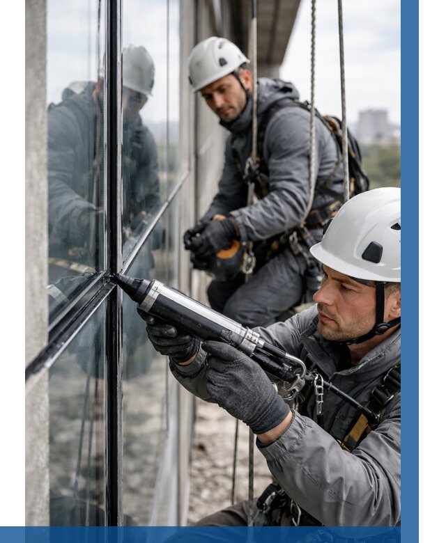 Герметизация витражных швов в Черняховске от 681 р. | ВЫСОТНИК-Чрх