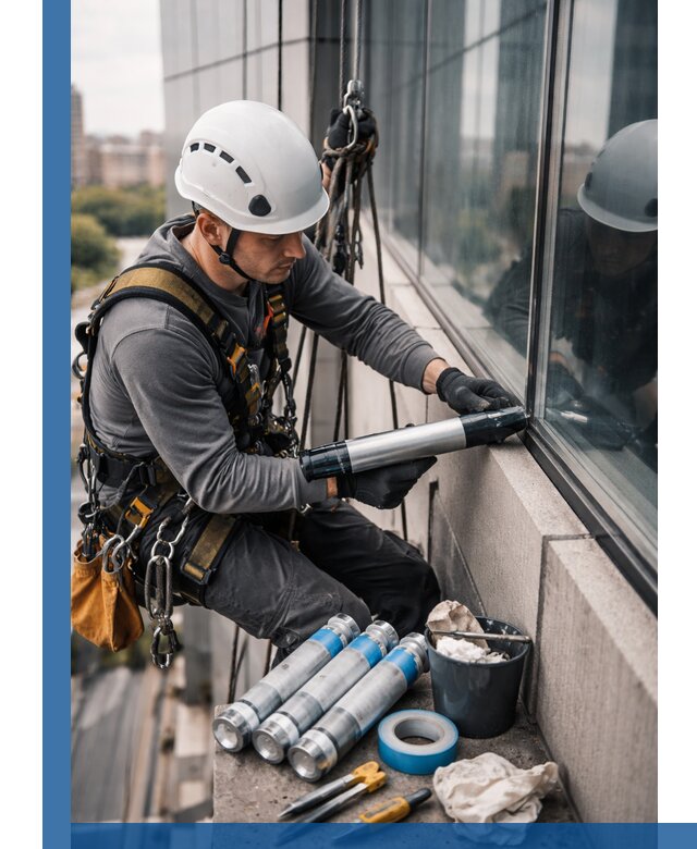 Герметизация стыков витража в Черняховске для герметичных фасадов