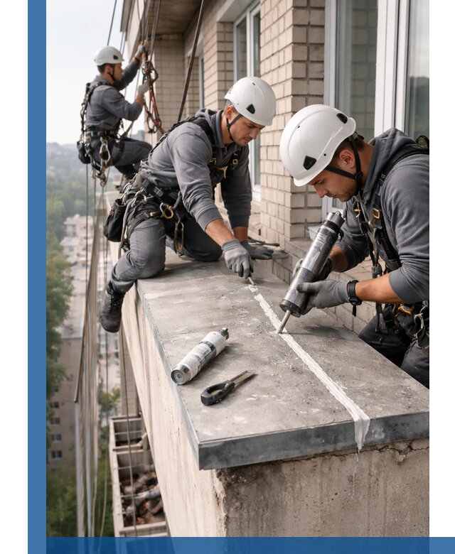 Герметизация балконного козырька в Черняховске профессионально