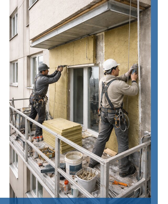 Утепление балкона снаружи в Черняховске от 1677 р. под ключ ВЫСОТНИК-Чрх