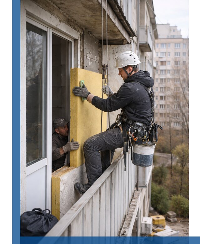 Профессиональное утепление балкона снаружи в Черняховске под ключ