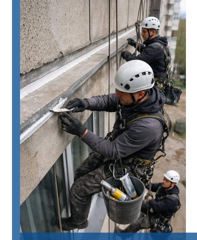 Герметизация примыкания балкона в Черняховске под ключ с гарантией