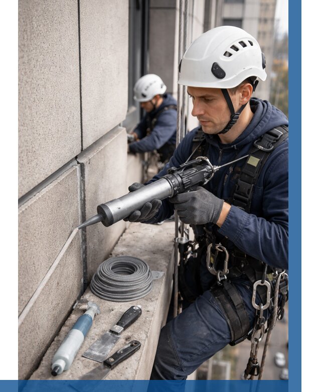 Герметизация деформационных швов фасада в Черняховске от 734 | ВЫСОТНИК-Чрх