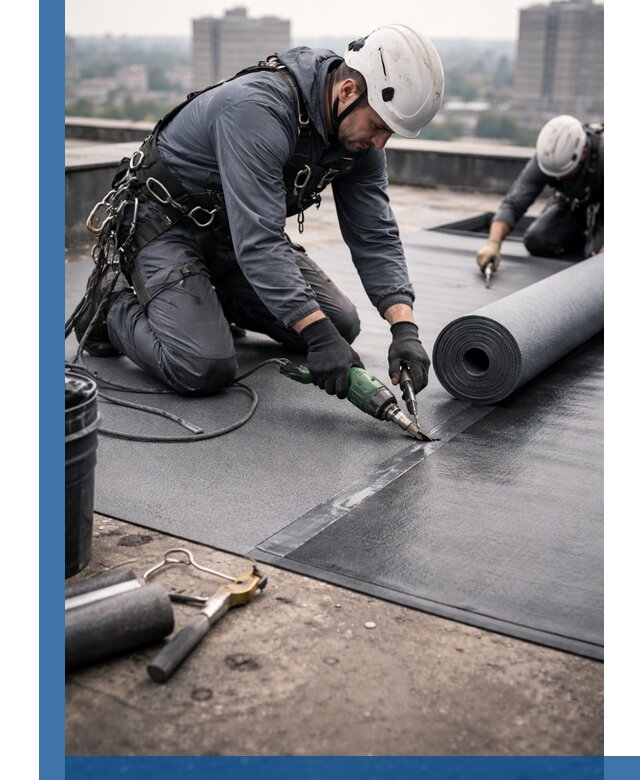 Ремонт мягкой кровли в Черняховске с выездом промальпинистов