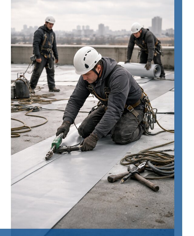 Ремонт мембранной кровли в Черняховске от 1886 р./м2 | ВЫСОТНИК-Чрх