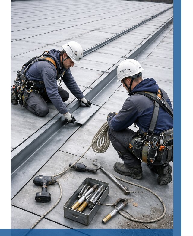 Ремонт фальцевой кровли в Черняховске от 734 р. | ВЫСОТНИК-Чрх