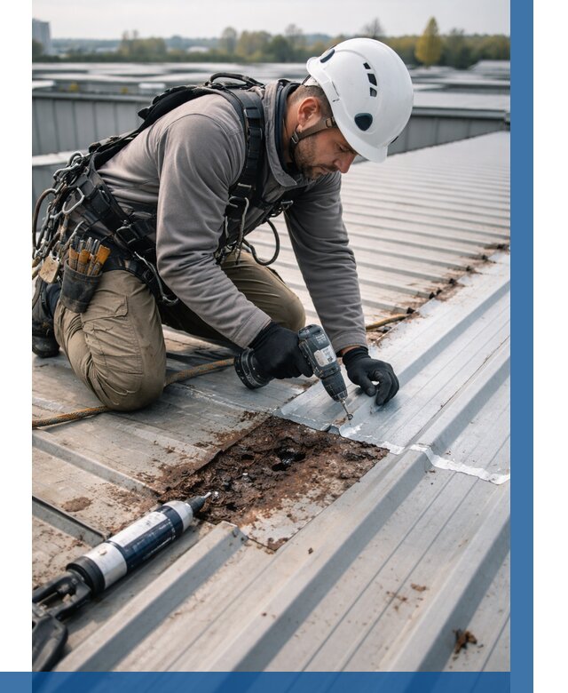 Ремонт профнастила на кровле в Черняховске от 734 р. | ВЫСОТНИК-Чрх