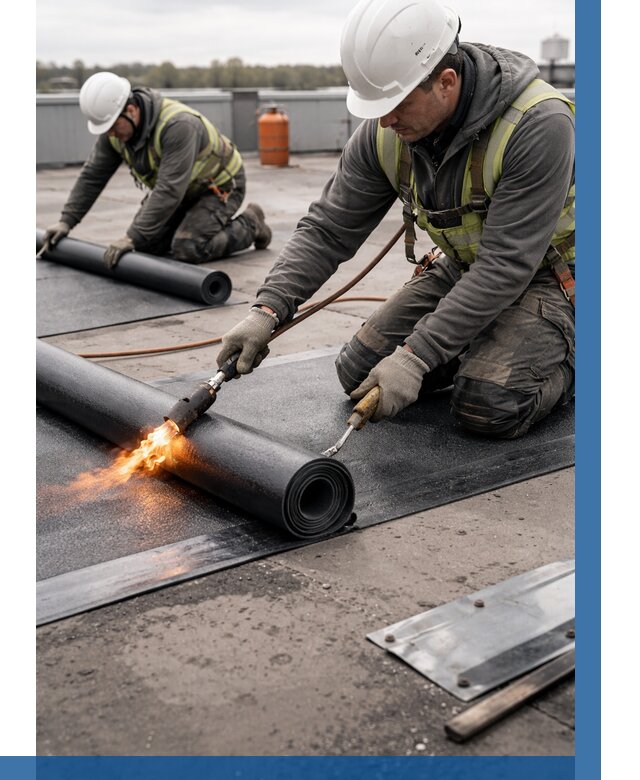 Монтаж наплавляемой кровли в Черняховске от 891 р. — ВЫСОТНИК-Чрх