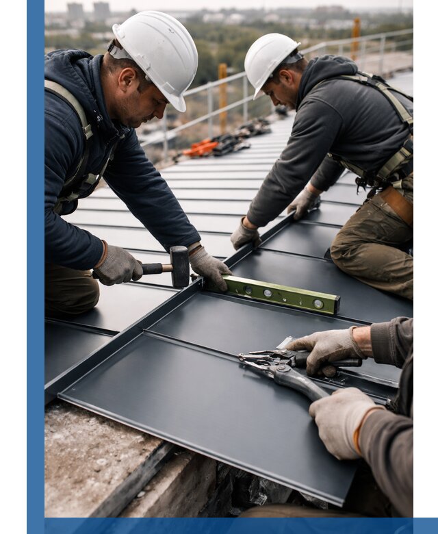 Монтаж фальцевой кровли в Черняховске для промышленных зданий