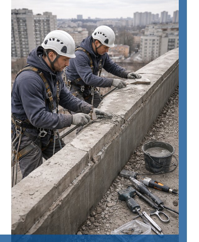 Ремонт парапета на кровле в Черняховске от 1572 р. | ВЫСОТНИК-Чрх