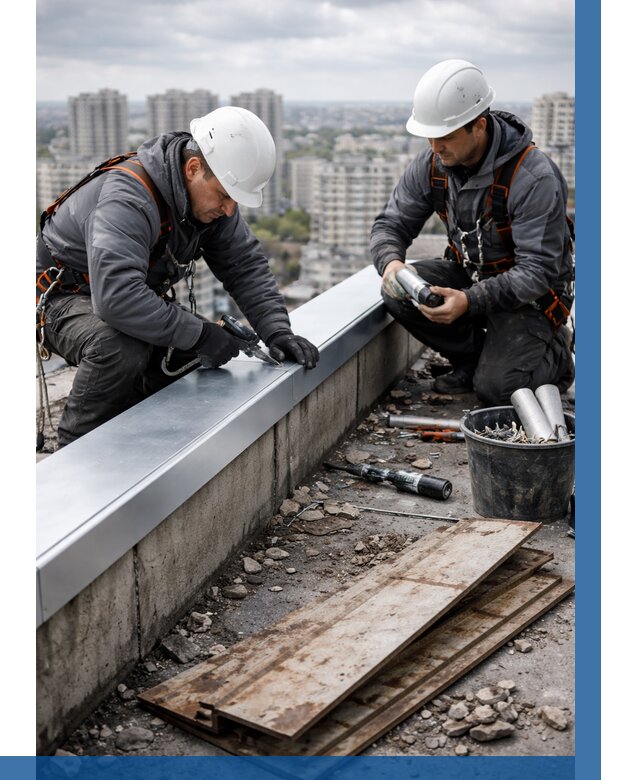 Замена парапетных крышек под ключ в Черняховске от 1258 р. | ВЫСОТНИК-Чрх