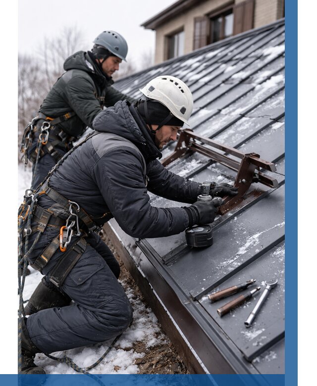 Монтаж снегозадержателей в Черняховске от 472 р. | ВЫСОТНИК-Чрх