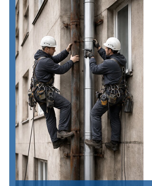 Замена водосточных труб в Черняховске: монтаж и демонтаж под ключ