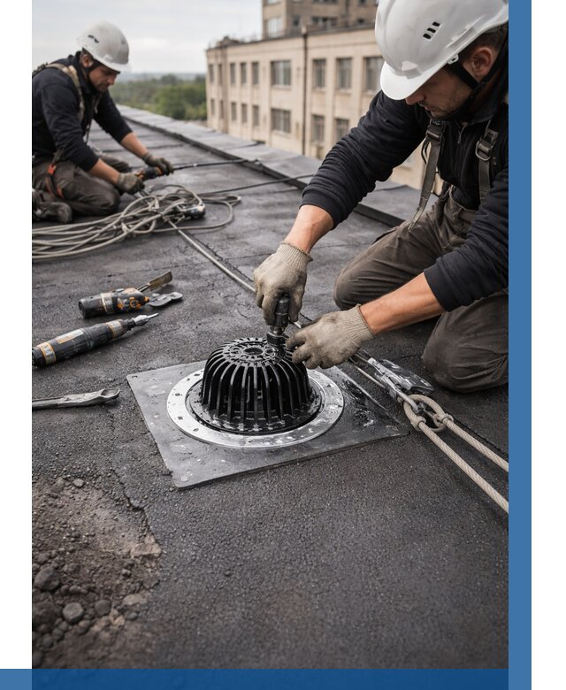 Установка водосточных воронок в Черняховске цена от 3668 р. | ВЫСОТНИК-Чрх