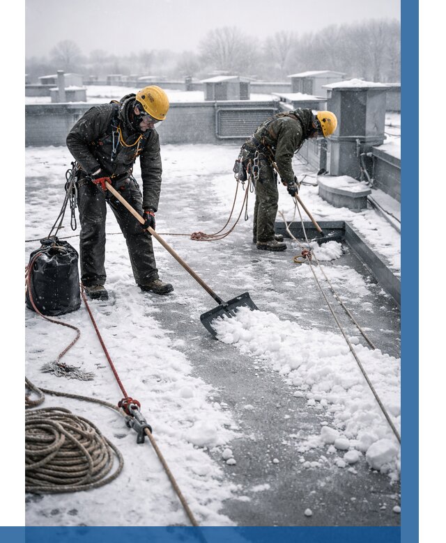 Очистка крыши от снега в Черняховске от 7860 р. | ВЫСОТНИК-Чрх