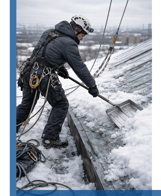 Профессиональная очистка кровли от снега и наледи в Черняховске