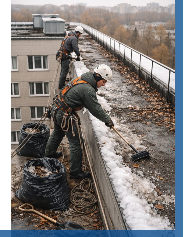 Очистка кровли по периметру в Черняховске от 576 р. | ВЫСОТНИК-Чрх