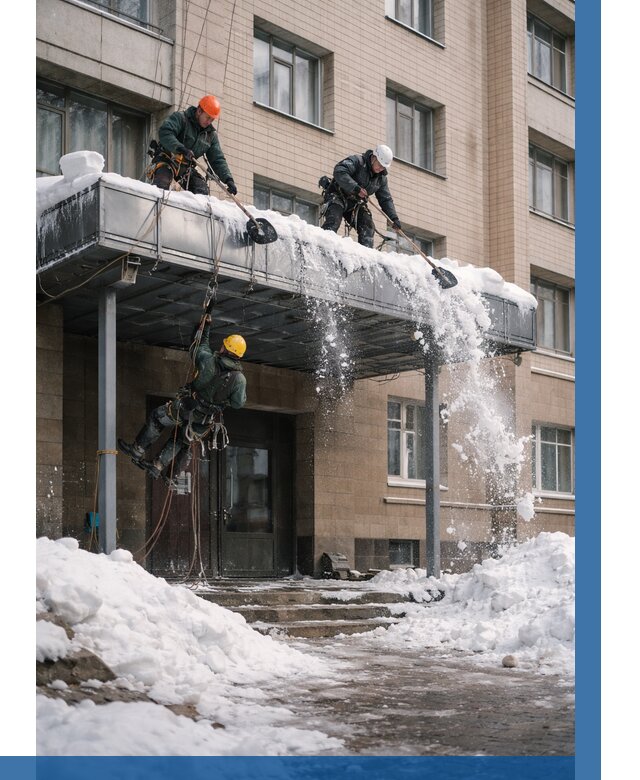 Очистка козырьков от снега в Черняховске от 3668 р. | ВЫСОТНИК-Чрх