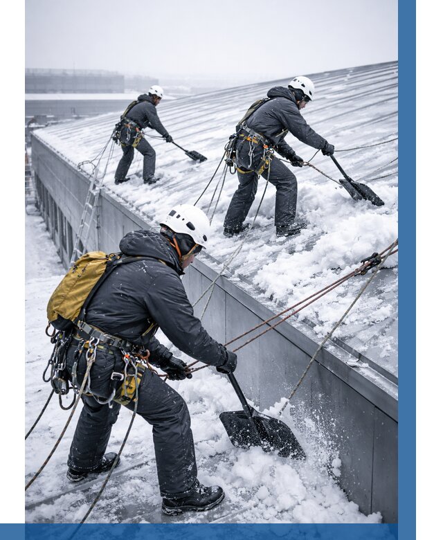 Очистка навесов от снега в Черняховске от 4716 р. | ВЫСОТНИК-Чрх