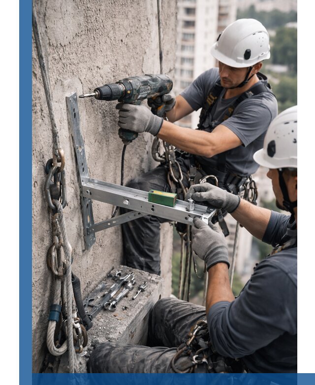 Установка кронштейнов кондиционера и крепежа в Черняховске