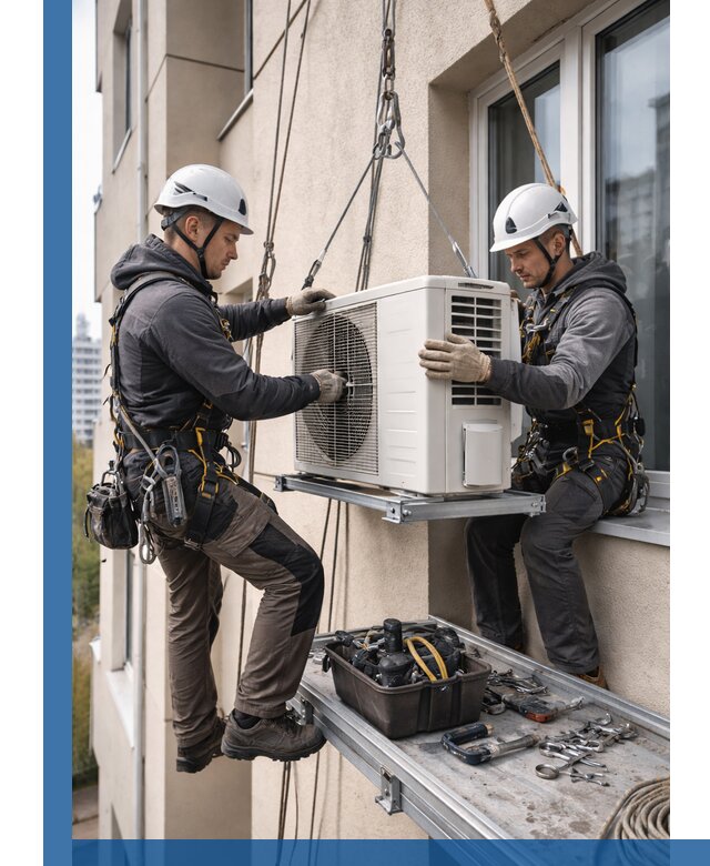 Перенос внешнего блока кондиционера в Черняховске с монтажом и крепежом