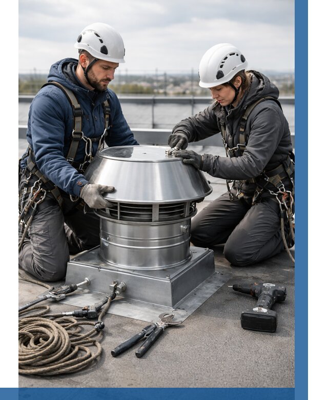 Установка дефлекторов на кровле в Черняховске от 4716 р. | ВЫСОТНИК-Чрх